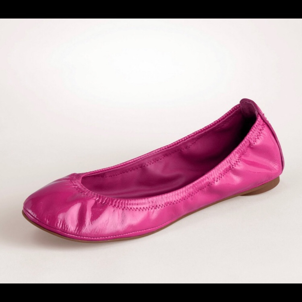 Tory Burch Pink Patent Eddie Flats